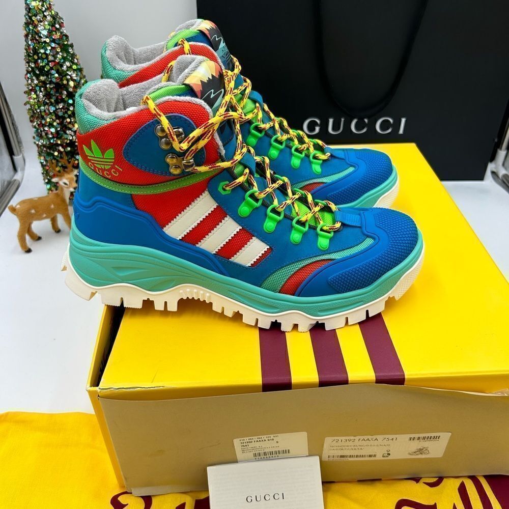 Men’s Gucci, X Adidas, leather training boots size 9, made in Italy - Picture 5 of 11